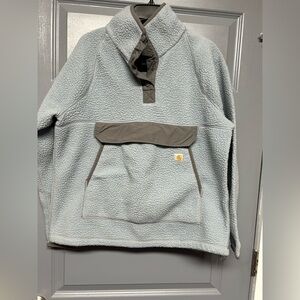Carhartt women’s relaxed fit heavyweight fleece pullover quarter snap size Large
